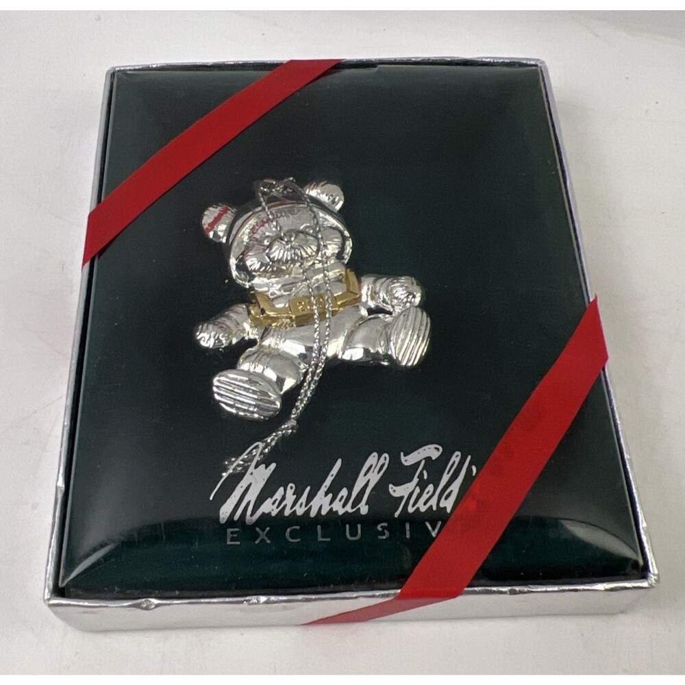 Marshall Fields LuntSilversmith Santabear Dayton's Macy's Christmas Ornament '01
